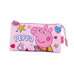 Trousse à crayons 3 compartiments Peppa Pig Book 21 cm