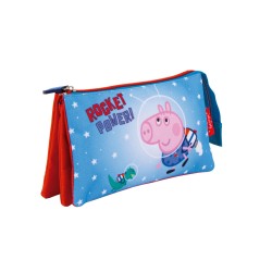 Trousse à crayons 3 compartiments Peppa Pig Rocket 21 cm