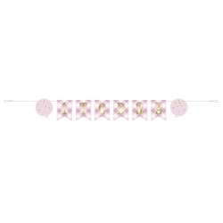 First Birthday 1st Birthday Pink paper banner 182 cm