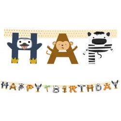 Animals Zoo Happy Birthday sign FSC 2 m