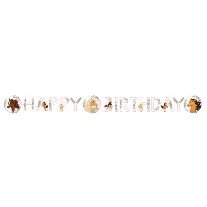 Horses Beautiful Horses Happy Birthday sign 140 cm