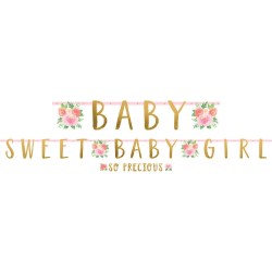 Baby Sweet Baby Girl  Floral Sweet Girl paper inscription 2 pieces