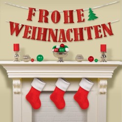 Christmas Frohe Weihnachten paper sign 365 cm