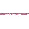 Happy Birthday Happy Birthday Pink 18 holographic banner 213 cm