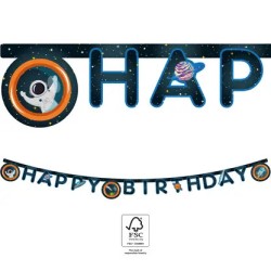 Space Rocket Space Happy Birthday Banner FSC 2 m