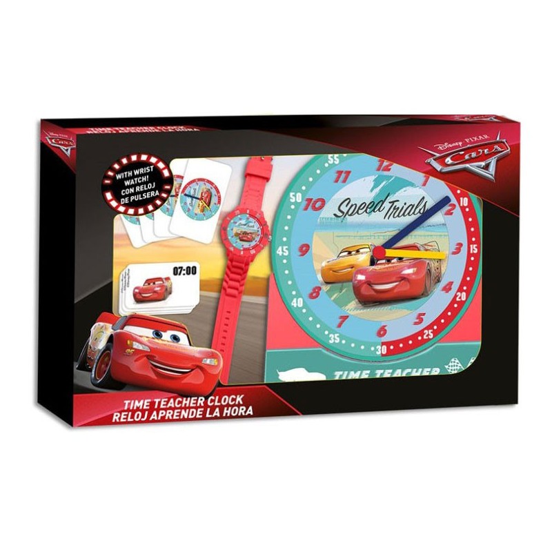 Jeu éducatif sur l'horloge Disney Cars pour le développement des compétences