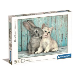 Puzzle 500 db-os Cat & Bunny de Clementoni