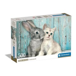 Animals Cat & Bunny 500-piece puzzle Clementoni