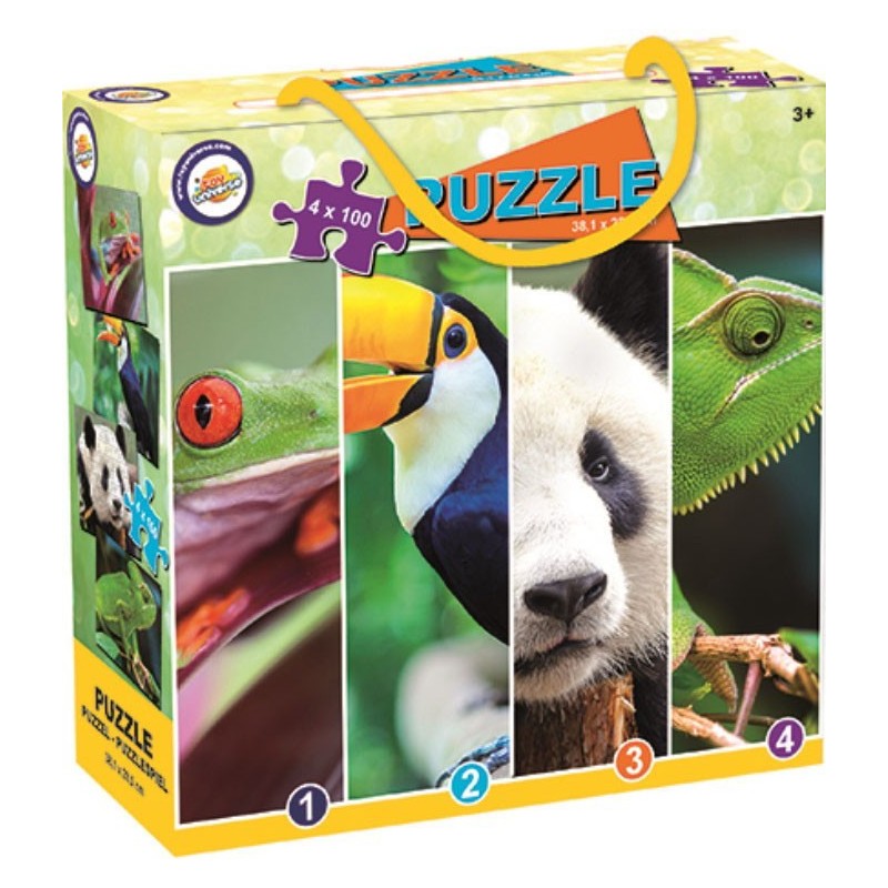 Puzzle Animaux Exotiques 4x100 pièces