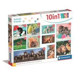 Puzzle 10 en 1 Amis des animaux Clementoni