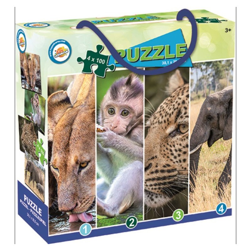 Puzzle Animaux de la savane 4x100 pcs