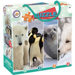 Animals Snow puzzle 4x100 pieces