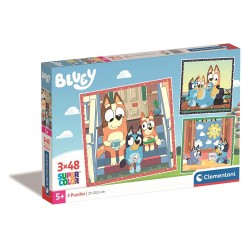 Puzzle 3x48 db-os Bluey Together de Clementoni