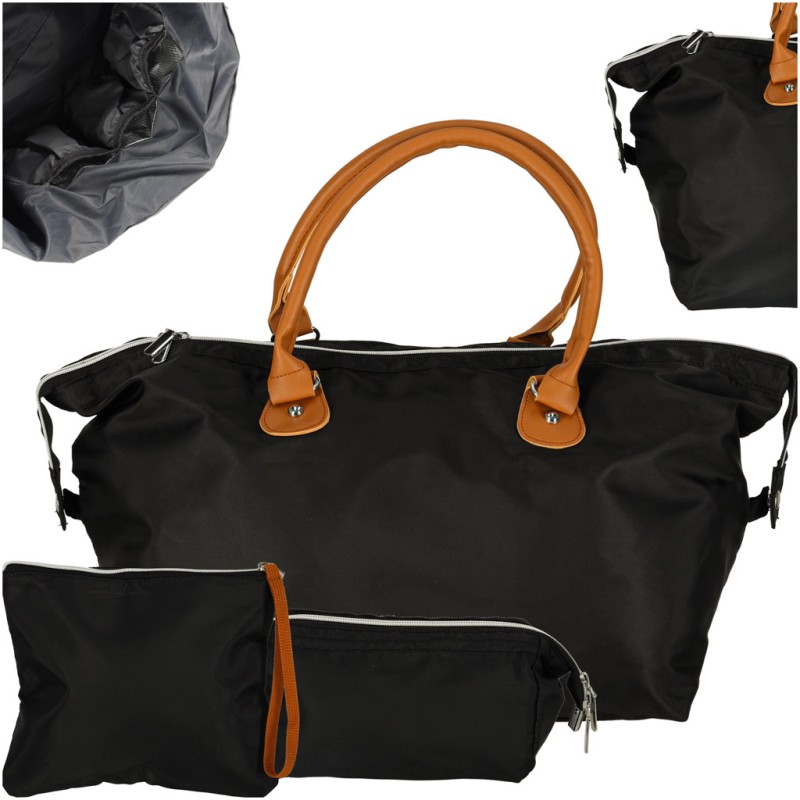 Sac cabas avec pochette noir