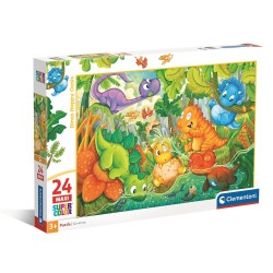 Puzzle maxi 24 pièces Dinosaures Happy Oasis Clementoni