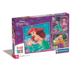 Puzzle 3x48 pièces Princesse Disney Ariel Clementoni