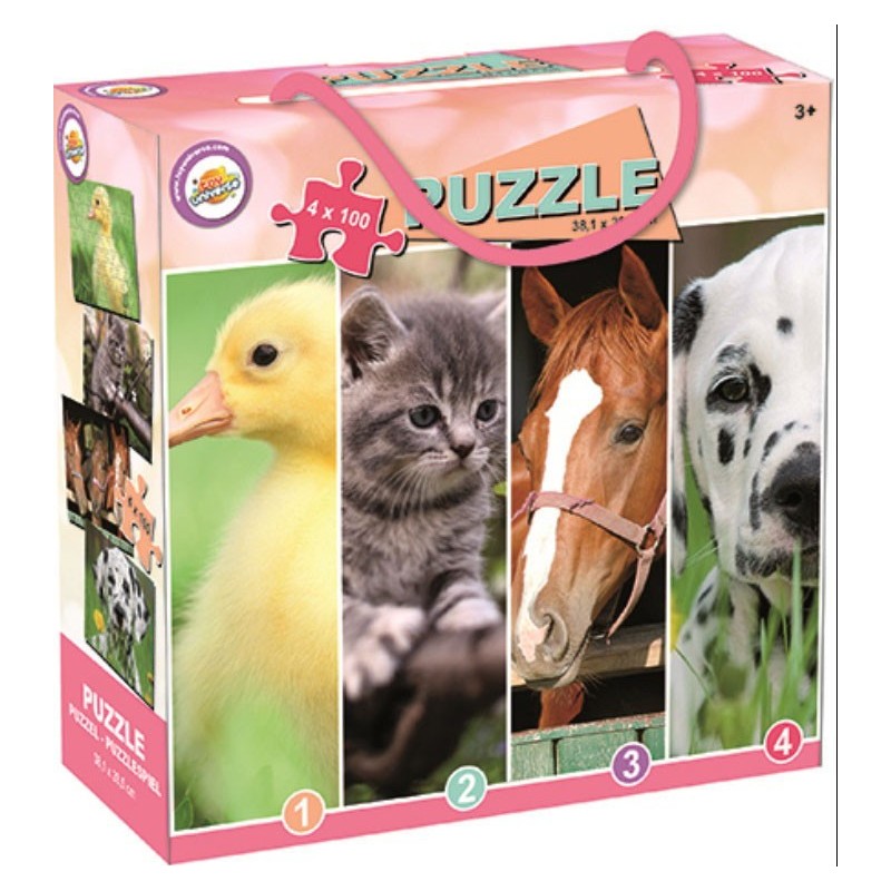 Puzzle Animaux de la ferme 4x100 pièces