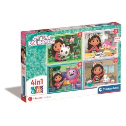 Activités pour la maison de poupée de Gabby Puzzle 4 en 1 Clementoni