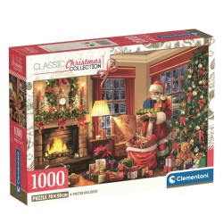 Puzzle de Noël 1000 pièces Visite du Père Noël Clementoni