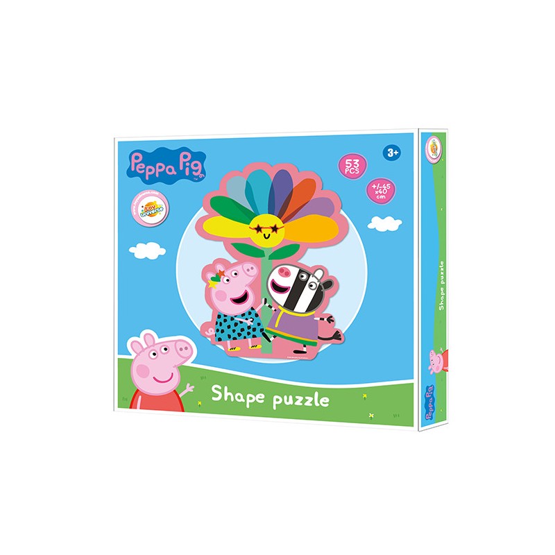 Puzzle en forme de fleur Peppa Pig, 53 pièces