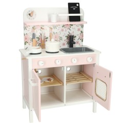 Cuisine pour enfant en bois fleurs + accessoires et  four