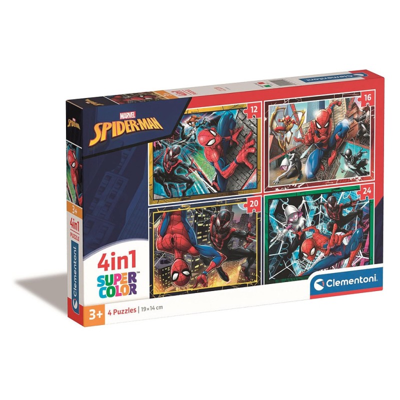 Puzzle 4 en 1 Spiderman Trio en action Clementoni