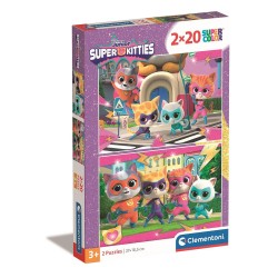 Puzzle Cat Power Super Kitties 2x20 pièces Clementoni