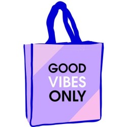 Colour Good Vibes Only shopping bag 34 cm