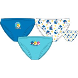 Baby Shark Blue children's underwear, bottom 3 pieces/pack