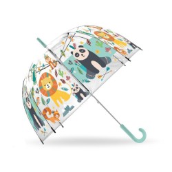 Parapluie semi-automatique transparent pour enfants Animals Etnic √ò70 cm