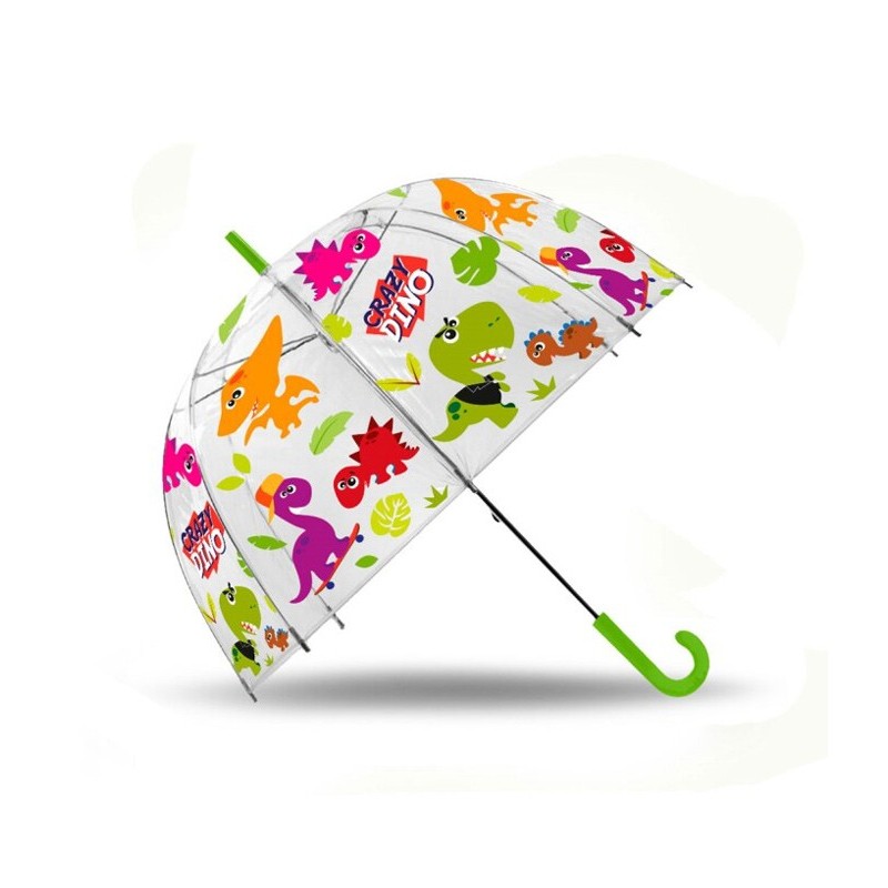 Dinosaur children's transparent semi-automatic umbrella Ø70 cm