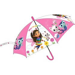 Parapluie semi-automatique transparent pour enfants Gabby's Dollhouse Fly √ò74 cm