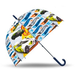 Hot Wheels Zooming Kids Transparent Semi-Automatic Umbrella ⌀70 cm