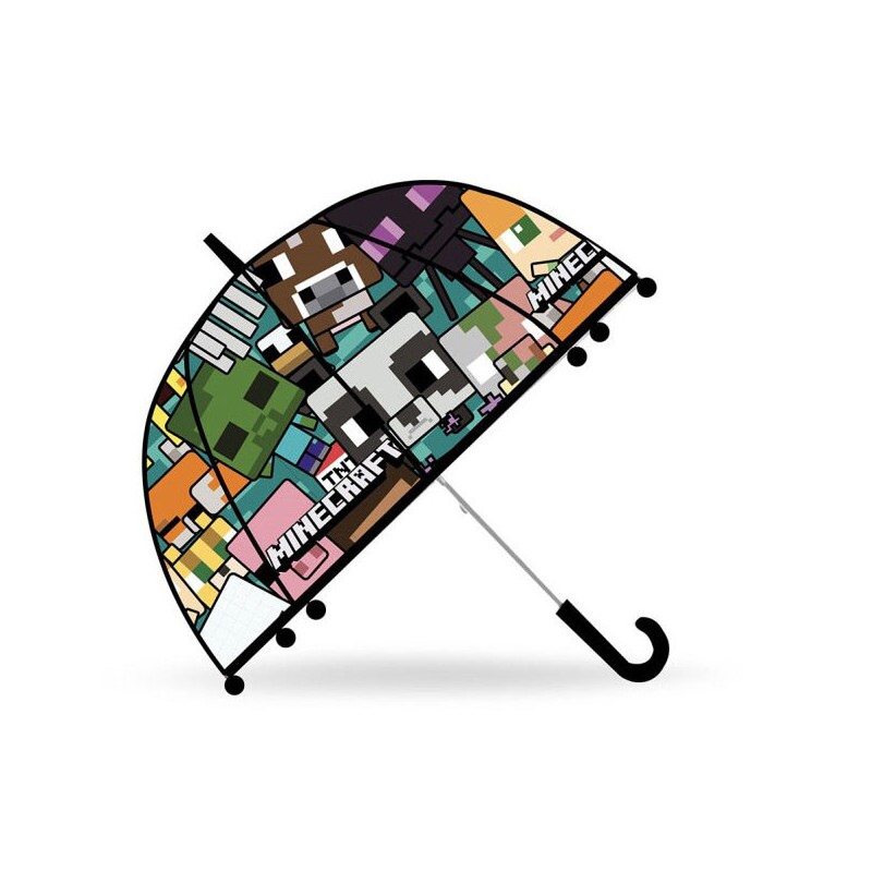 Minecraft children's transparent semi-automatic umbrella Ø70 cm