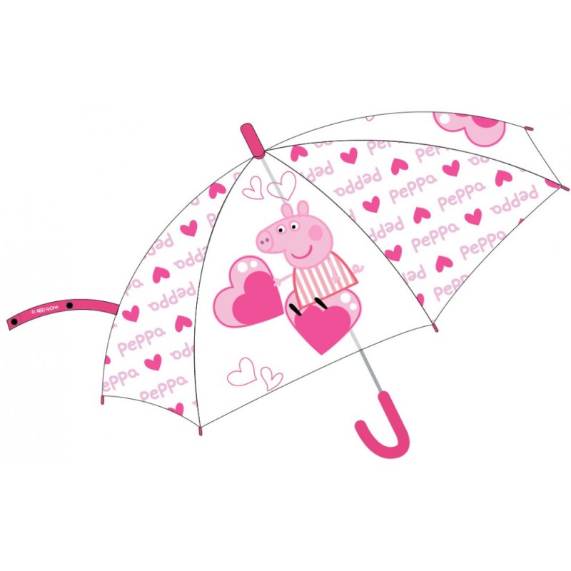 Parapluie semi-automatique transparent pour enfants Peppa Pig √ò68 cm