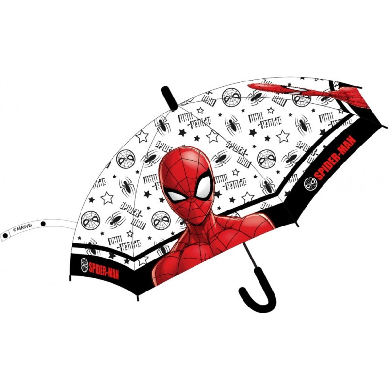 Parapluie semi-automatique pour enfants Spiderman transparent √ò74 cm