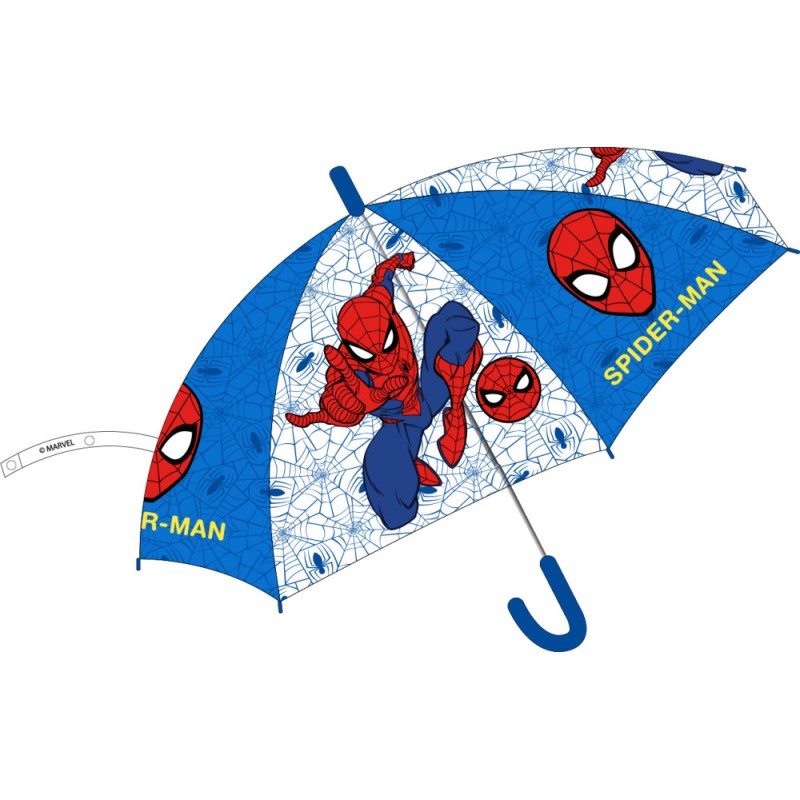 Spiderman Web Blue children's semi-automatic transparent umbrella Ø74 cm