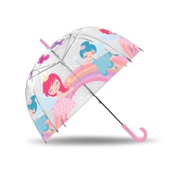 Fairy princess kids transparent semi-automatic umbrella Ø70 cm