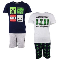 Pyjama court Minecraft pour enfant 6-12 ans