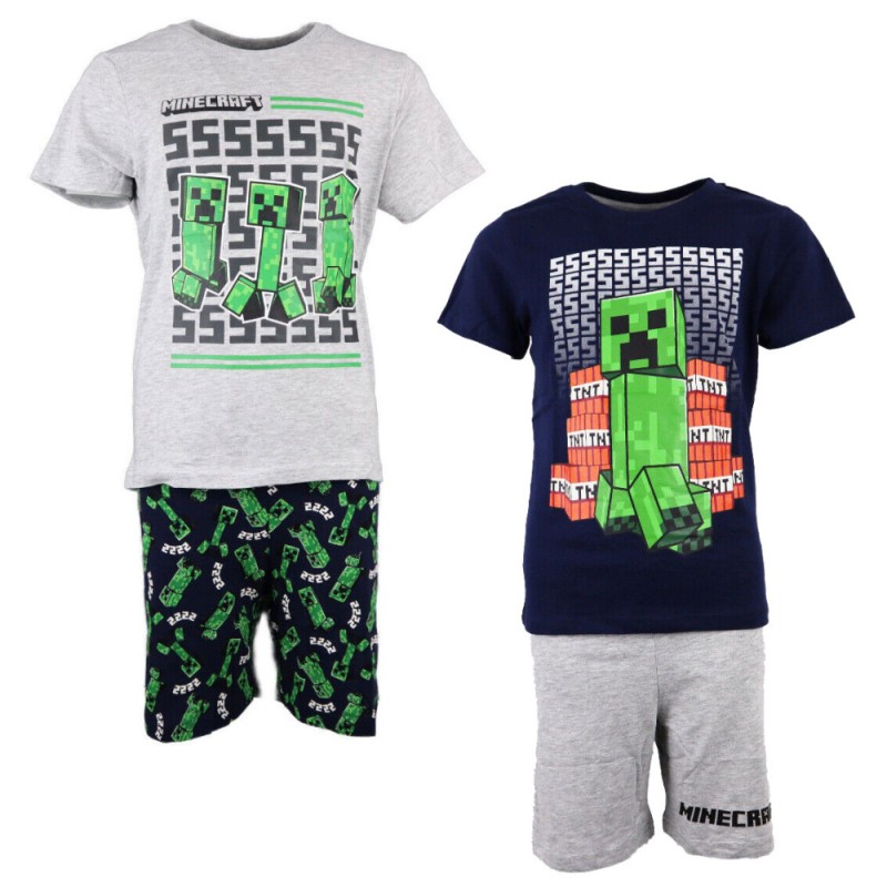 Minecraft children's short pajamas 6-12 years