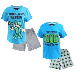 Pyjama court Minecraft pour enfant 6-12 ans