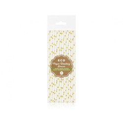 Colour Gold Stars Gold Paper Straw - Pack of 12