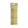 Colour Mix Gold Paper Straw, Pack of 24