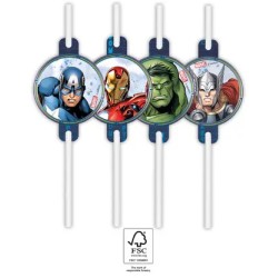 Avengers Infinity Stones paper straw set, 4 pieces FSC