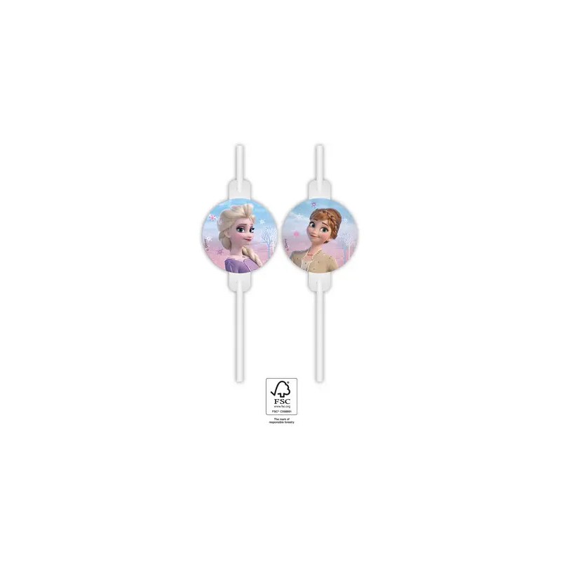 Pailles en papier Disney Frozen, lot de 4 FSC