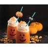 Lot de 6 pailles en papier Halloween Boo