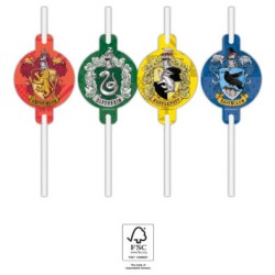 Harry Potter Hogwarts Houses paper straw 4-piece set FSC