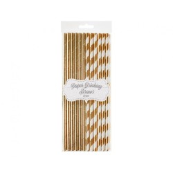 Colour Rose Gold paper straw 24 pcs