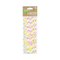 Colour Colorful Dots paper straw pack of 12