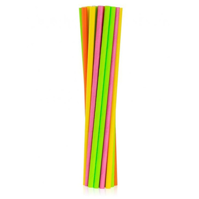 Colour Neon paper straw 24 pcs